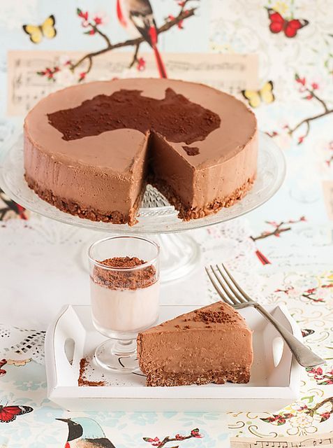 No-Bake Milo Cheesecake with Chocolate Biscuit Base