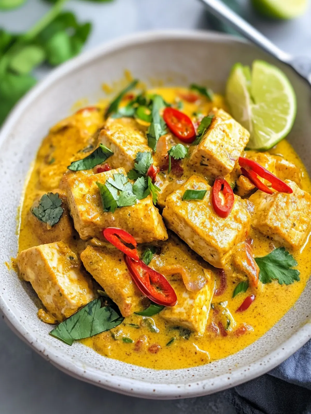 Coconut-Lemongrass Curry with Tofu and Baby Corn