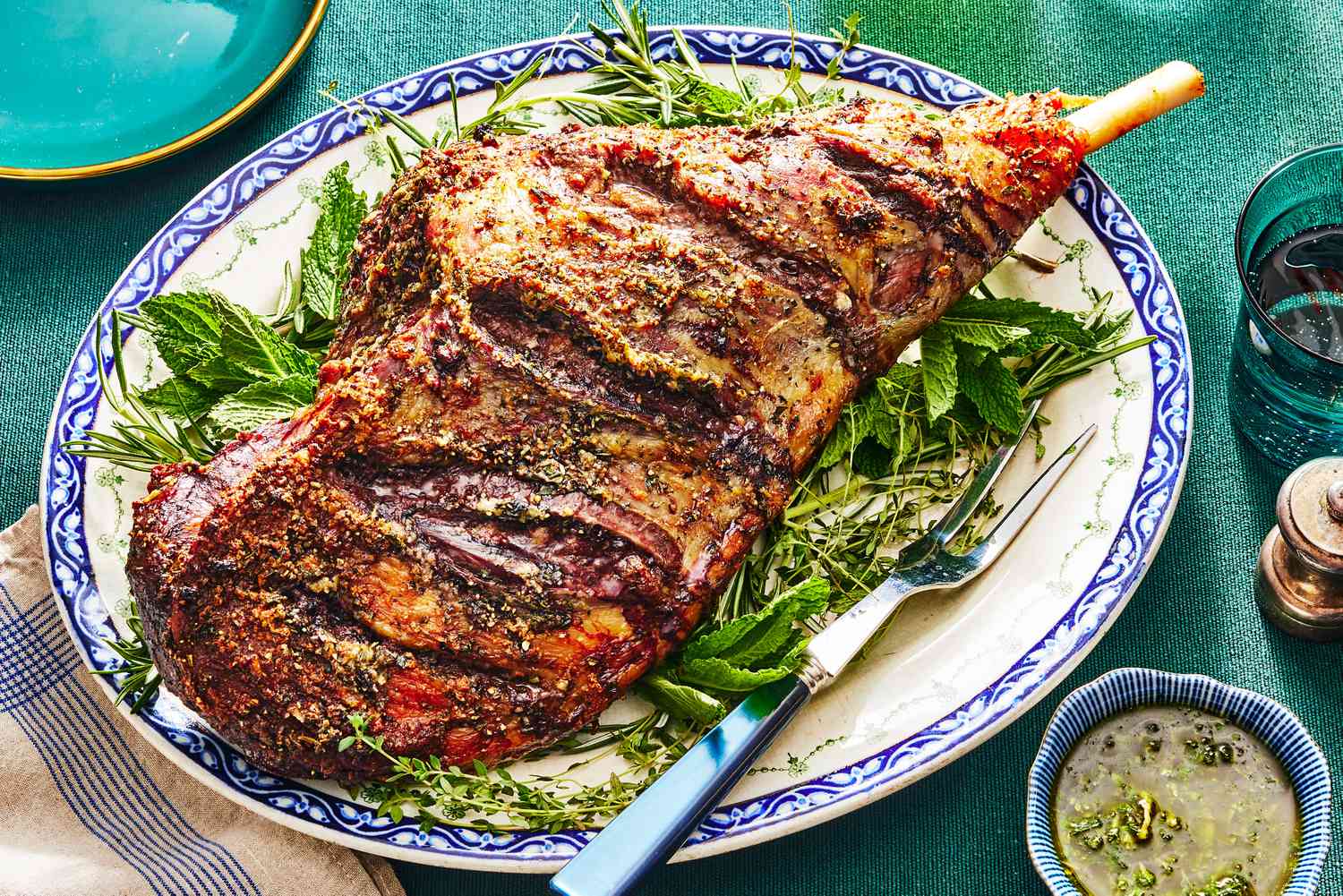 Herb-Crusted Roast Leg of Lamb