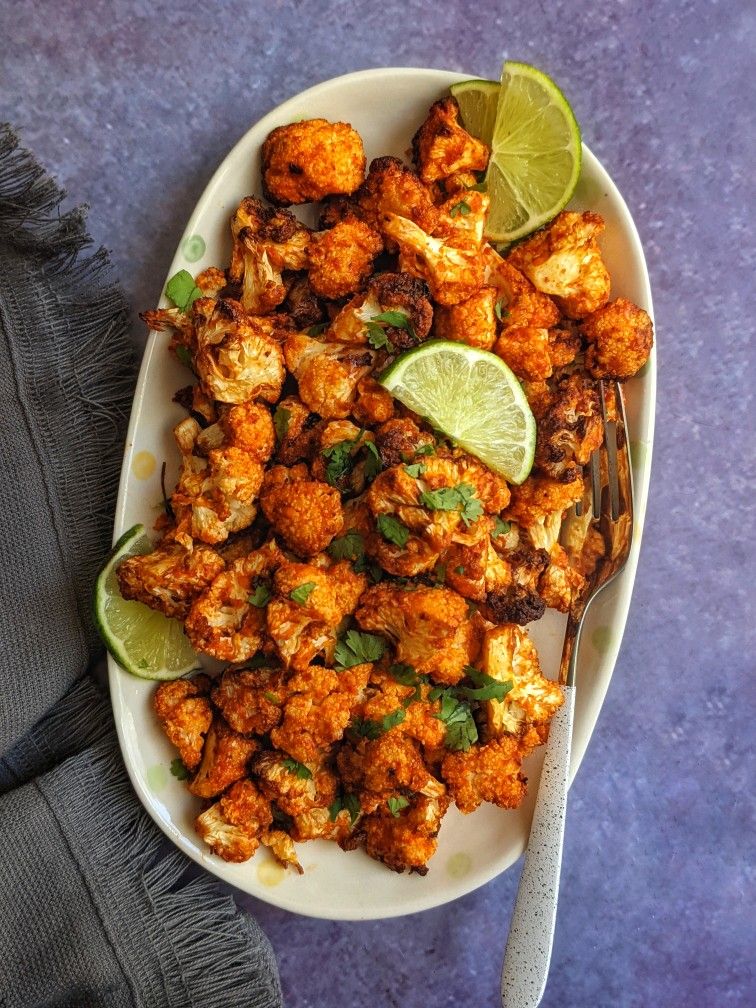 Baked Indian-Spiced Cauliflower with Turmeric Yogurt Dip