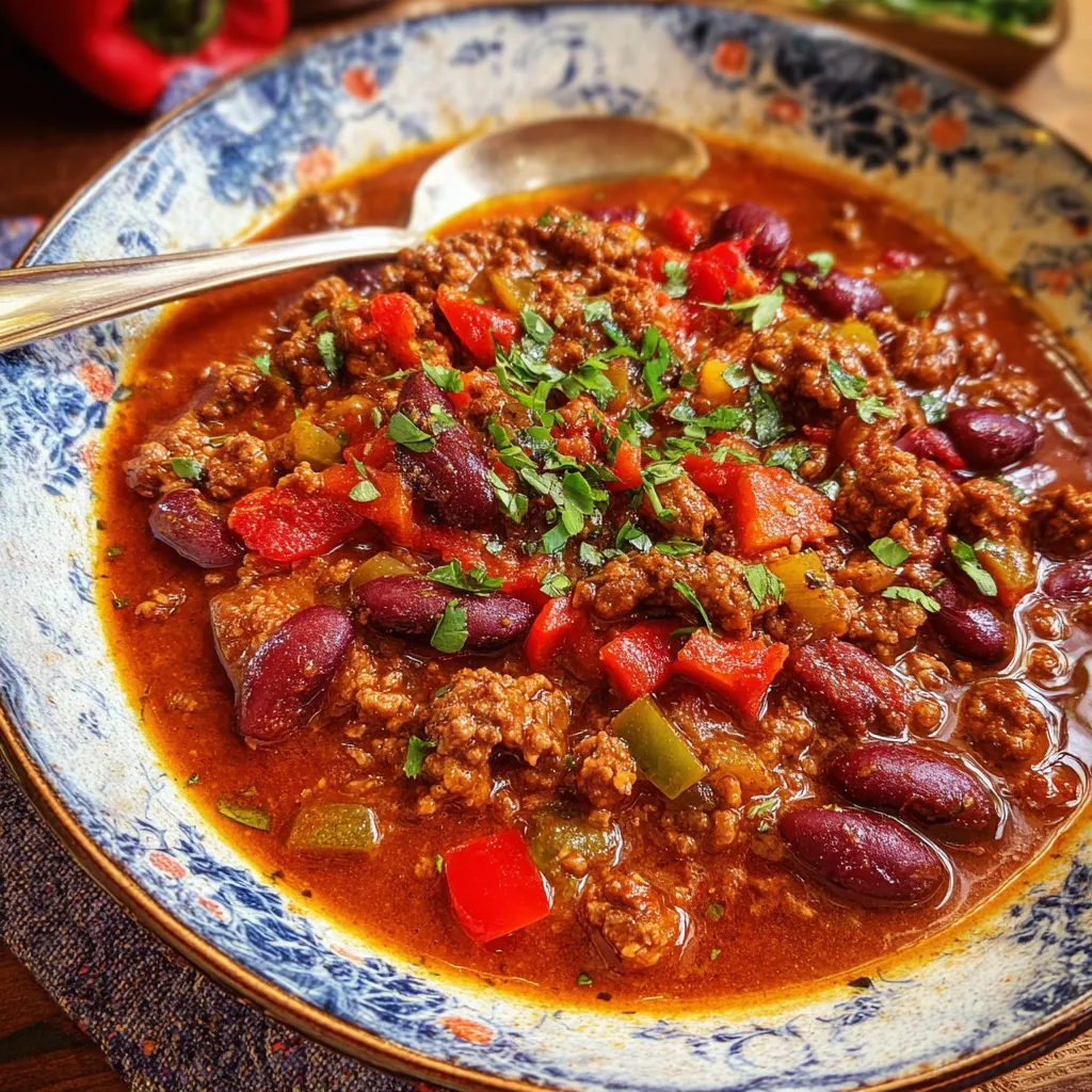 Hearty Baytown Beef Chili with Smoky Peppers