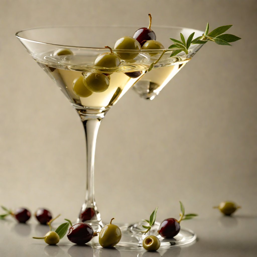 Classic Vodka Martini with Olive Garnish