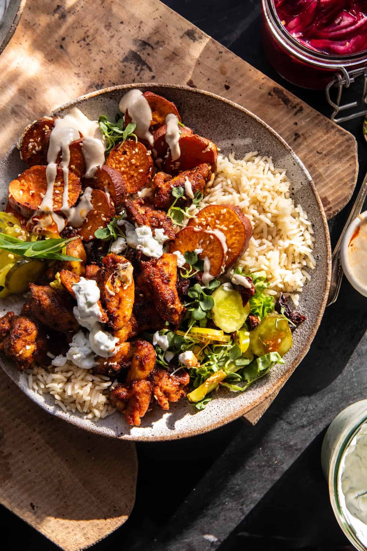 One-Pan Roasted Sweet Potato and Chicken Salad
