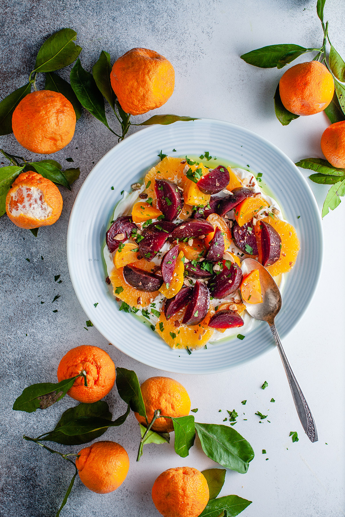Half-and-Half Citrus Vinaigrette Salad with Roasted Beets