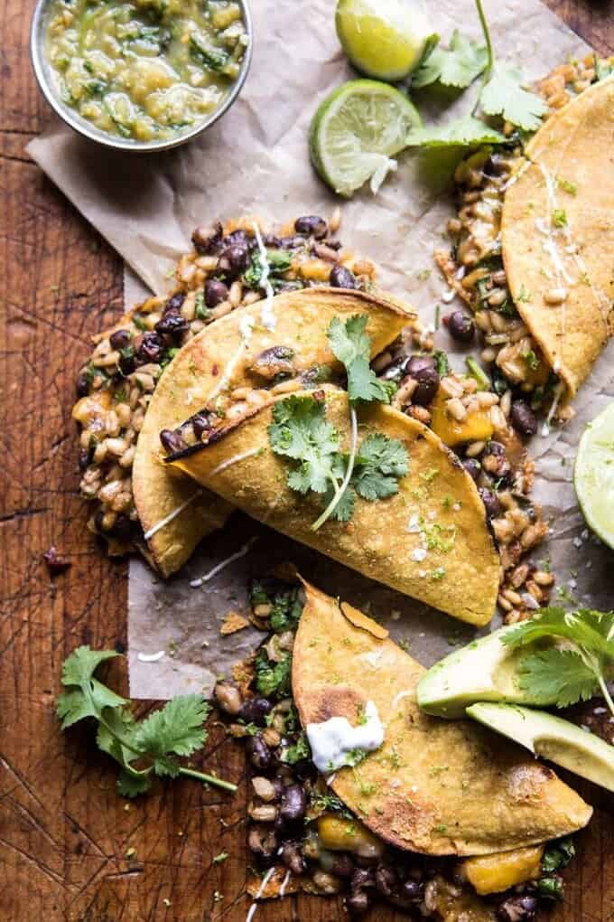 Chipotle Black Bean Tacos with Avocado Crema