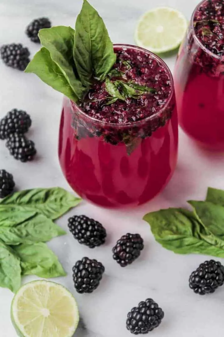 Blackberry-Basil Gin Collins