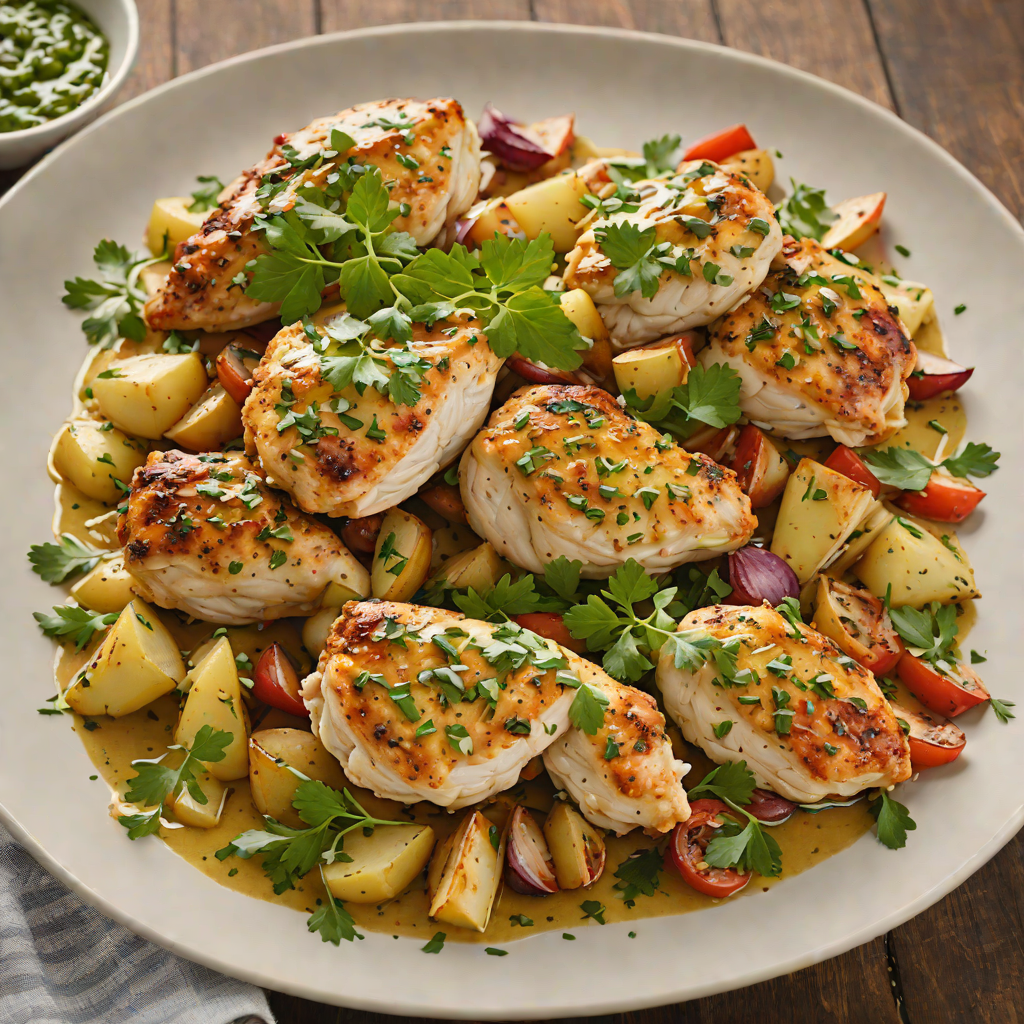 Sautéed Chicken with Roasted Garlic and Herb Sauce