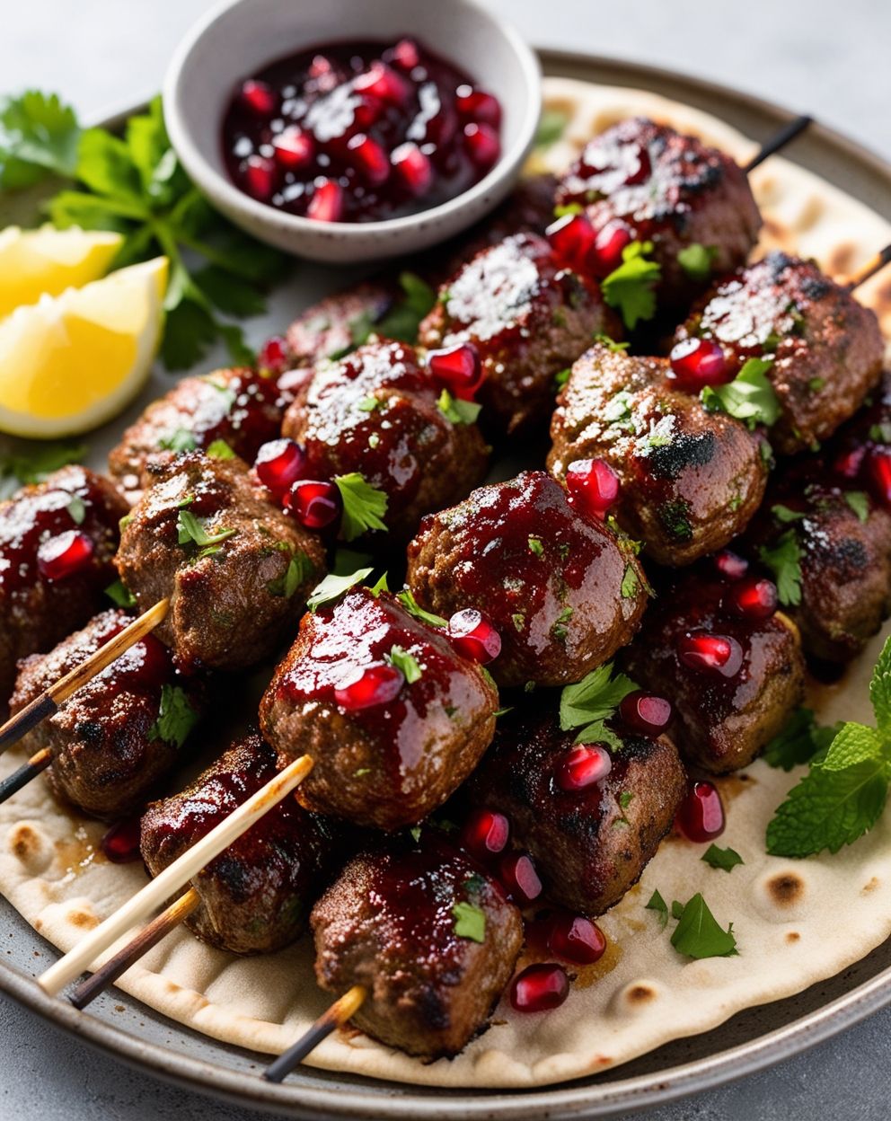 Cinematic Spiced Lamb Kofta with Pomegranate Glaze