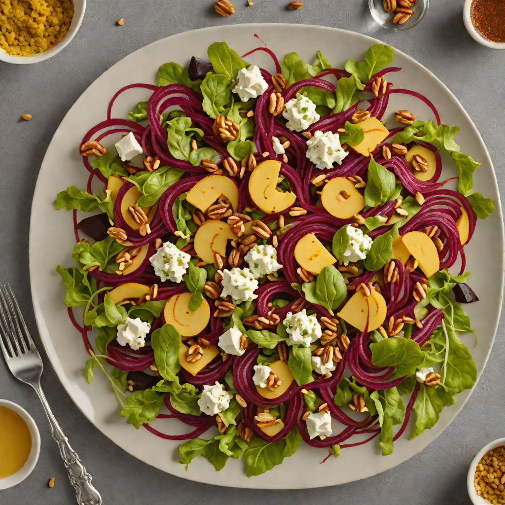 Twisted Layers Beet and Goat Cheese Salad with Walnut Vinaigrette