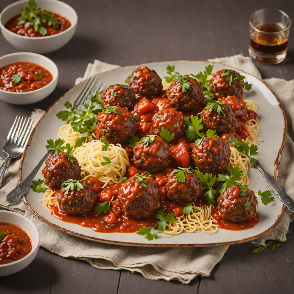 Baked Kangaroo Meatballs with Wattleseed and Tomato Sauce