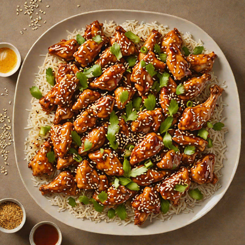 Stir-Fried Chicken with Honey-Garlic Glaze and Sesame Seeds