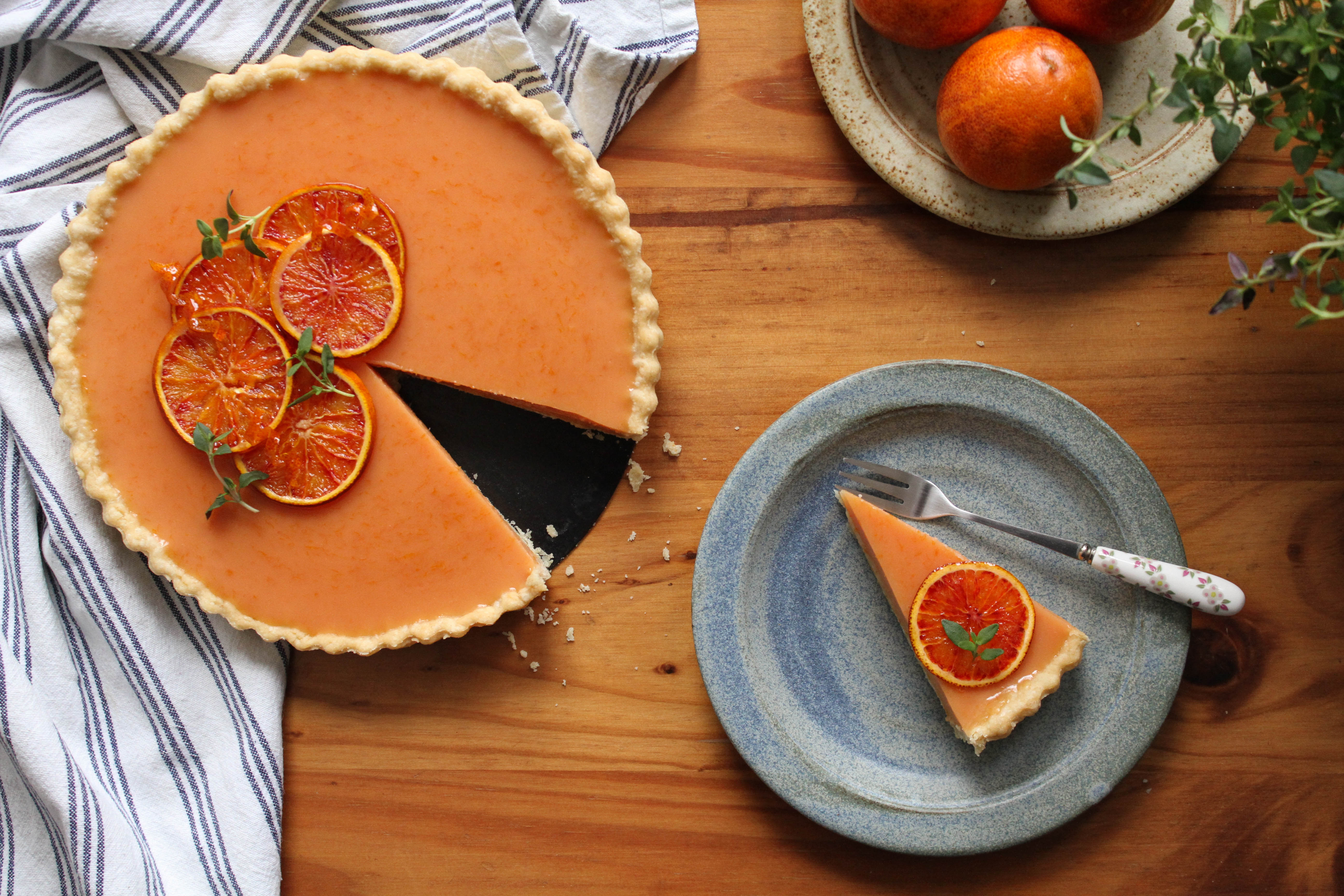 Blood Orange & Orange Blossom Vegan Tart