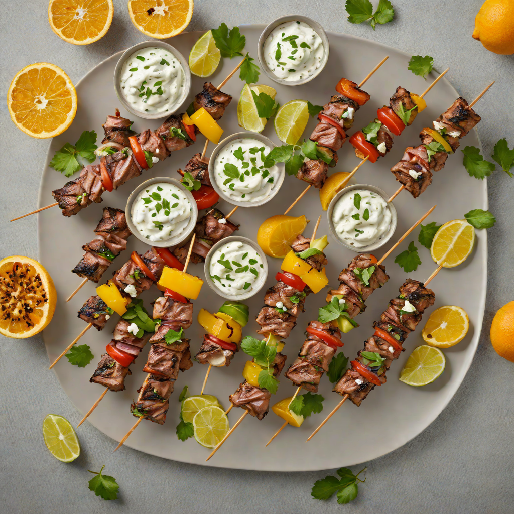 Grilled Citrus-Herb Lamb Skewers with Tzatziki Sauce