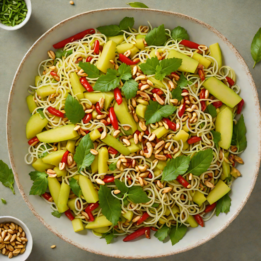 Spicy Pickled Green Mango Salad with Peanuts