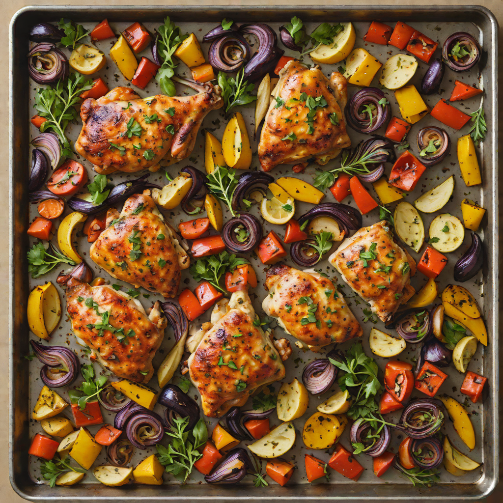 Sheet Pan Amazon-Spiced Chicken with Roasted Vegetables