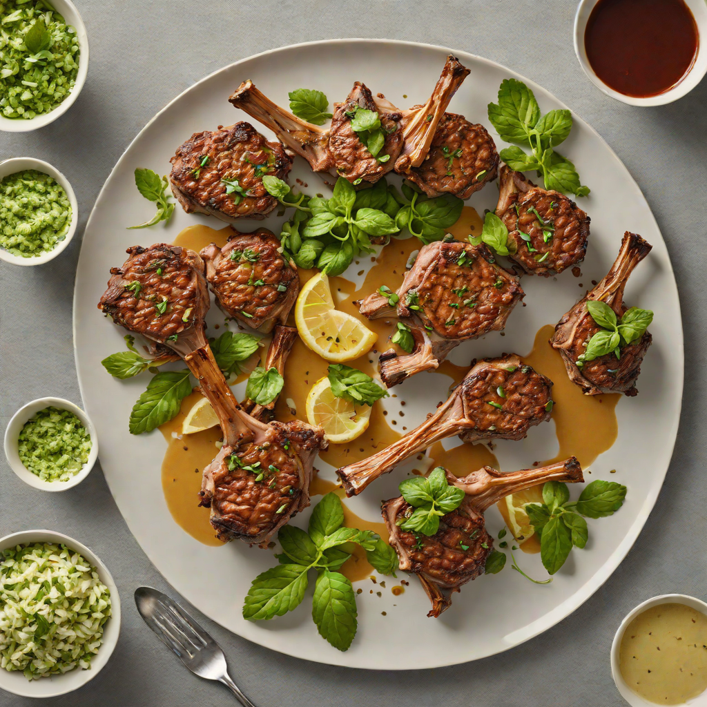 Oven-Roasted Lamb Chops with Mint and Garlic Sauce