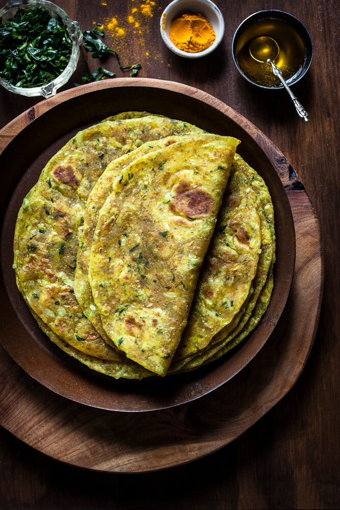 Pan-Fried Gujarati Thepla with Fenugreek and Spices