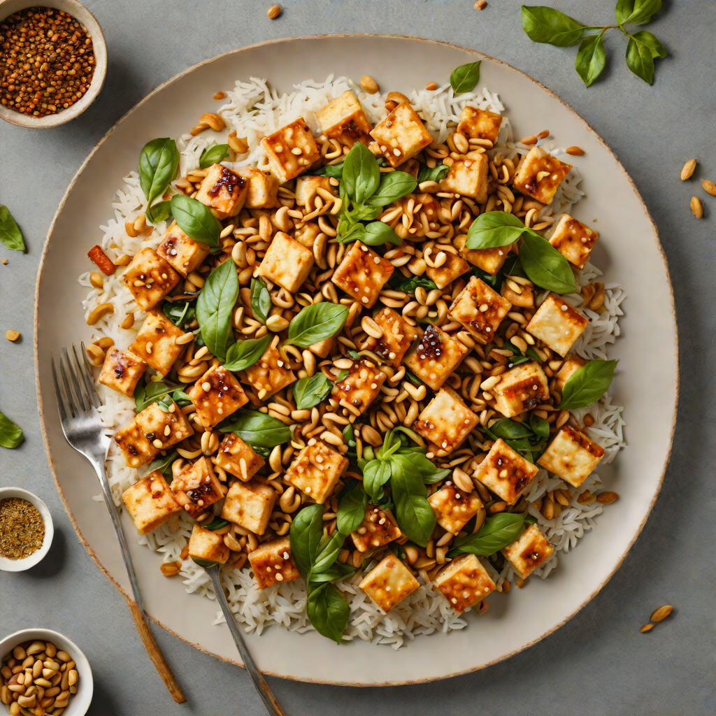 Stir-Fried Tofu with Cashew and Thai Basil