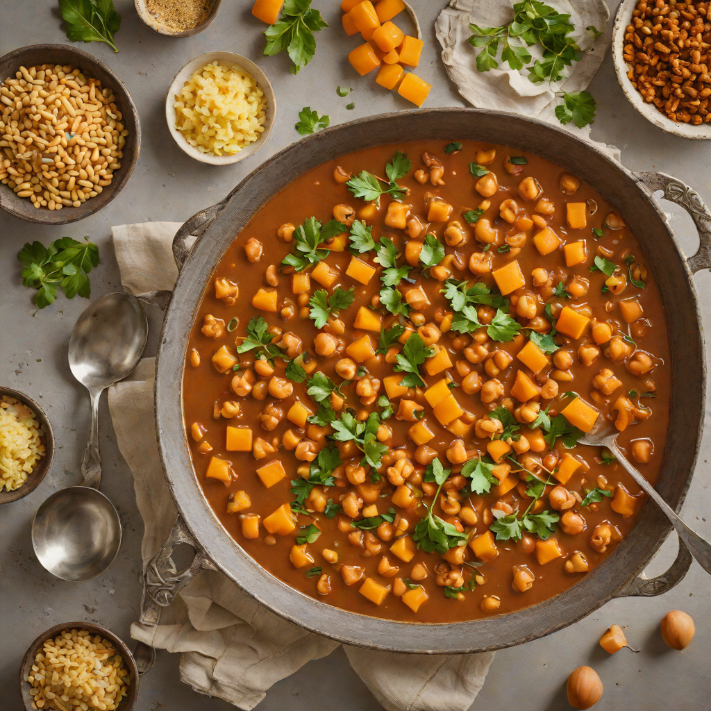Slow-Cooked Moroccan Chickpea Stew with Apricots and Cinnamon