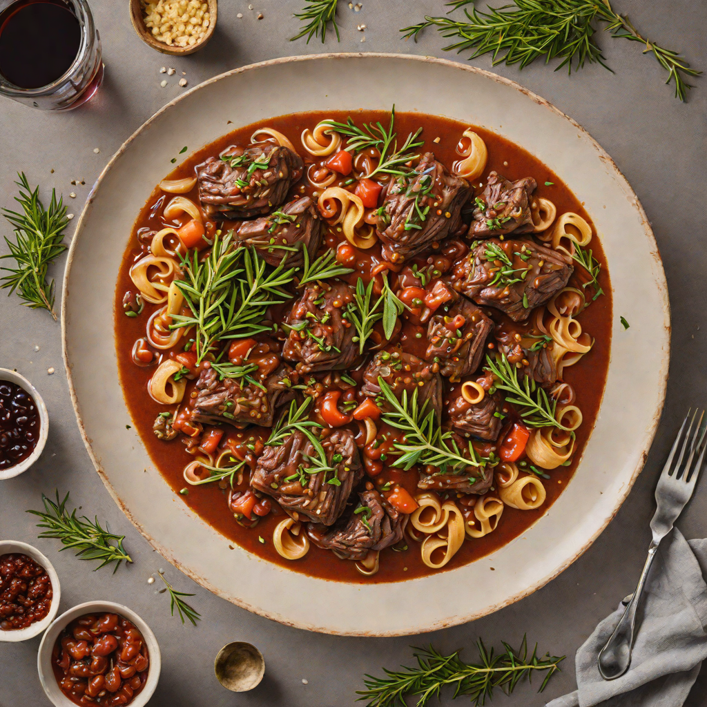 Slow-Cooked Beef Cheek Ragù with Red Wine and Rosemary