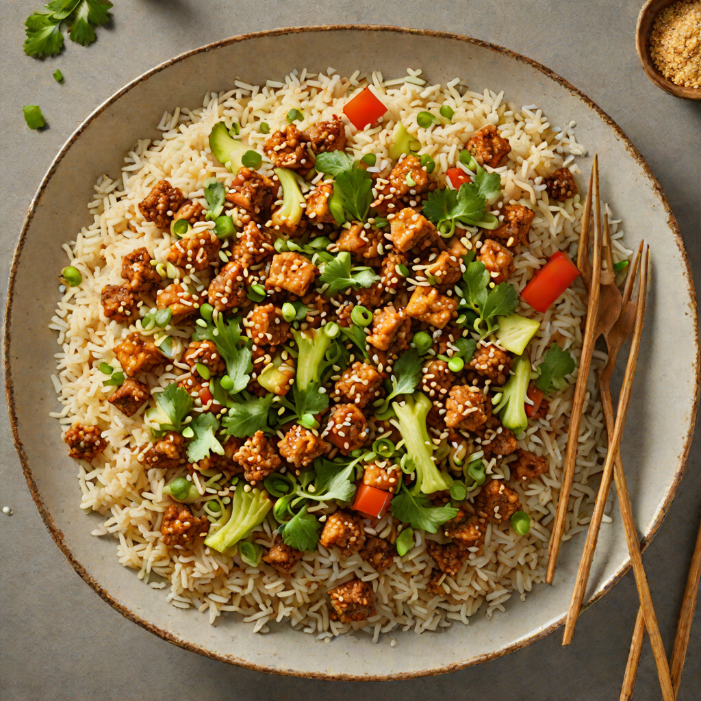 Cauliflower Rice Stir-Fry with Ground Pork and Sesame