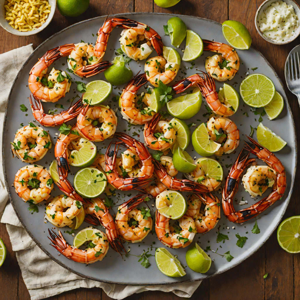 Charcoal-Grilled Shrimp with Garlic-Lime Butter