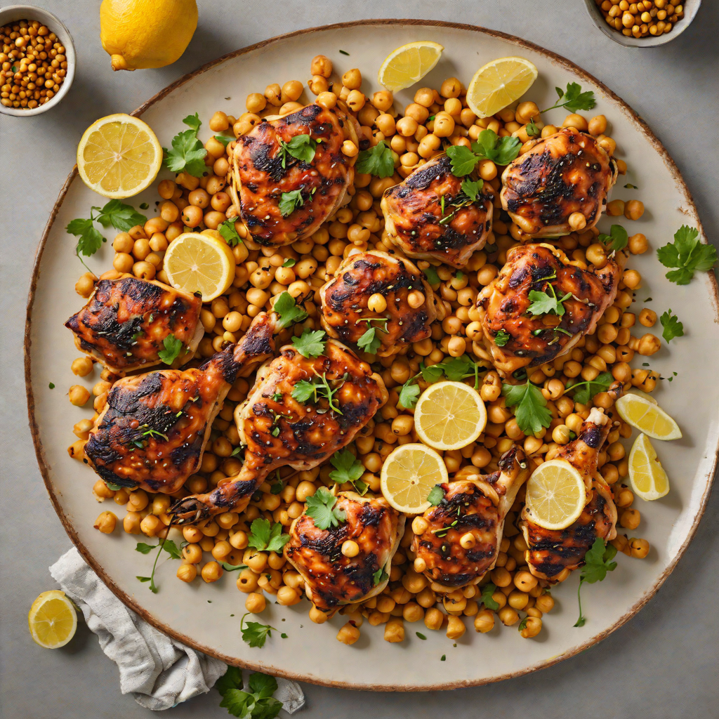 Charred Harissa Chicken Thighs with Chickpeas and Lemon
