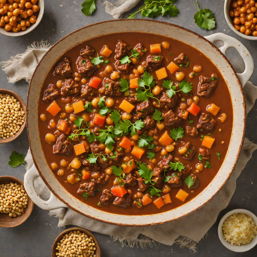 Slow-Simmered Iraqi Beef Stew with Tomato and Chickpeas