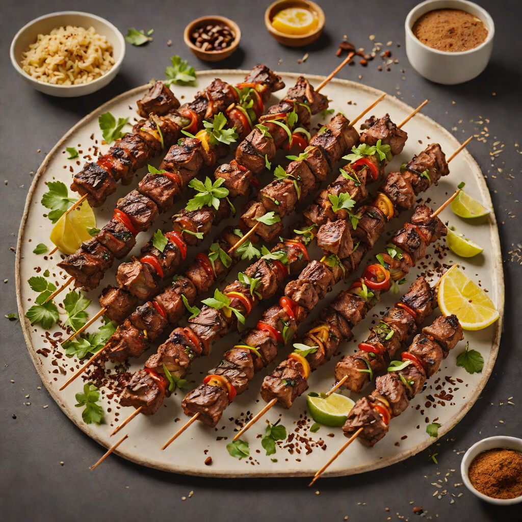 Espresso-Rubbed Beef Skewers with Bitter Cocoa Dust