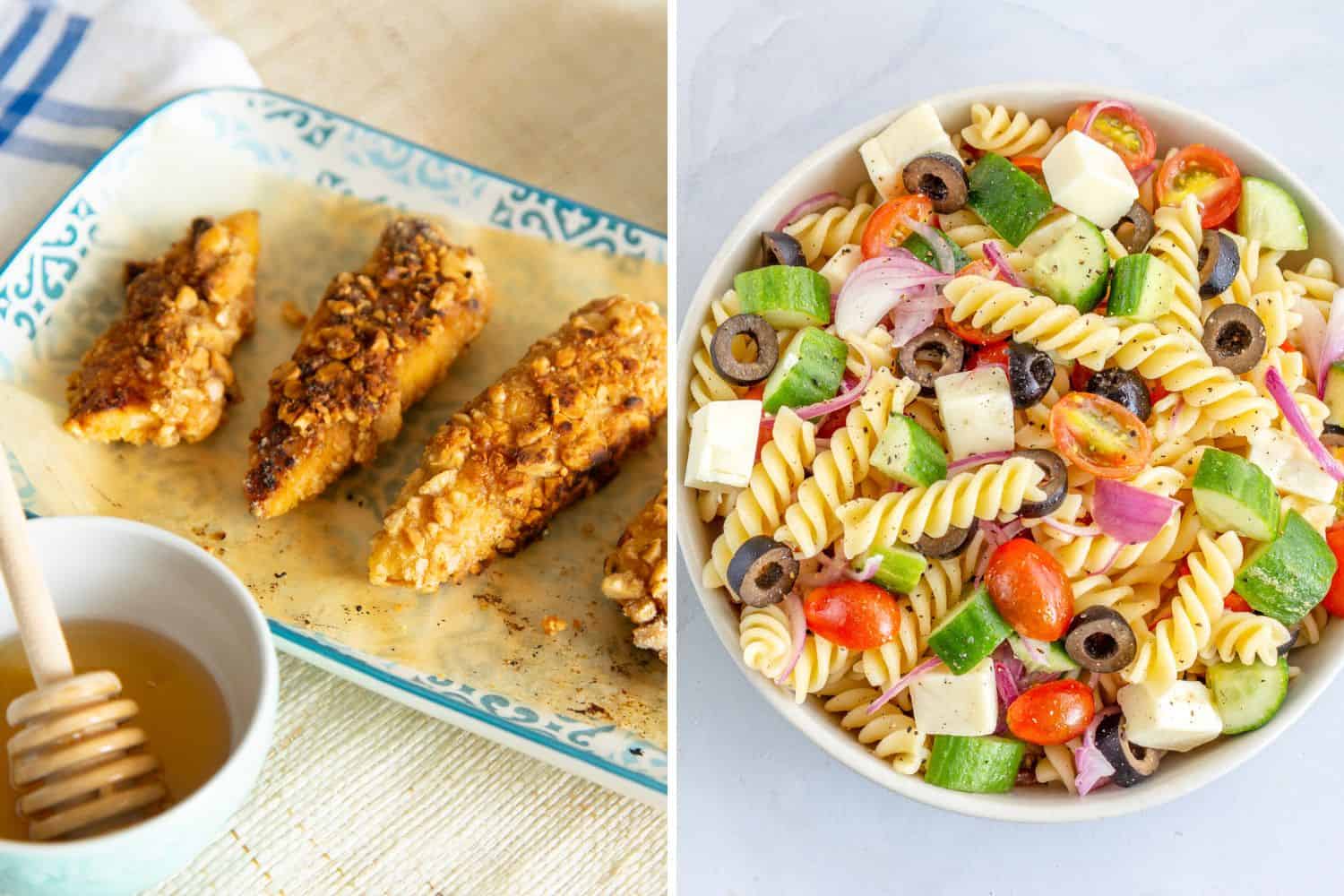 Honey-Glazed Chicken & Rainbow Veggie Pasta