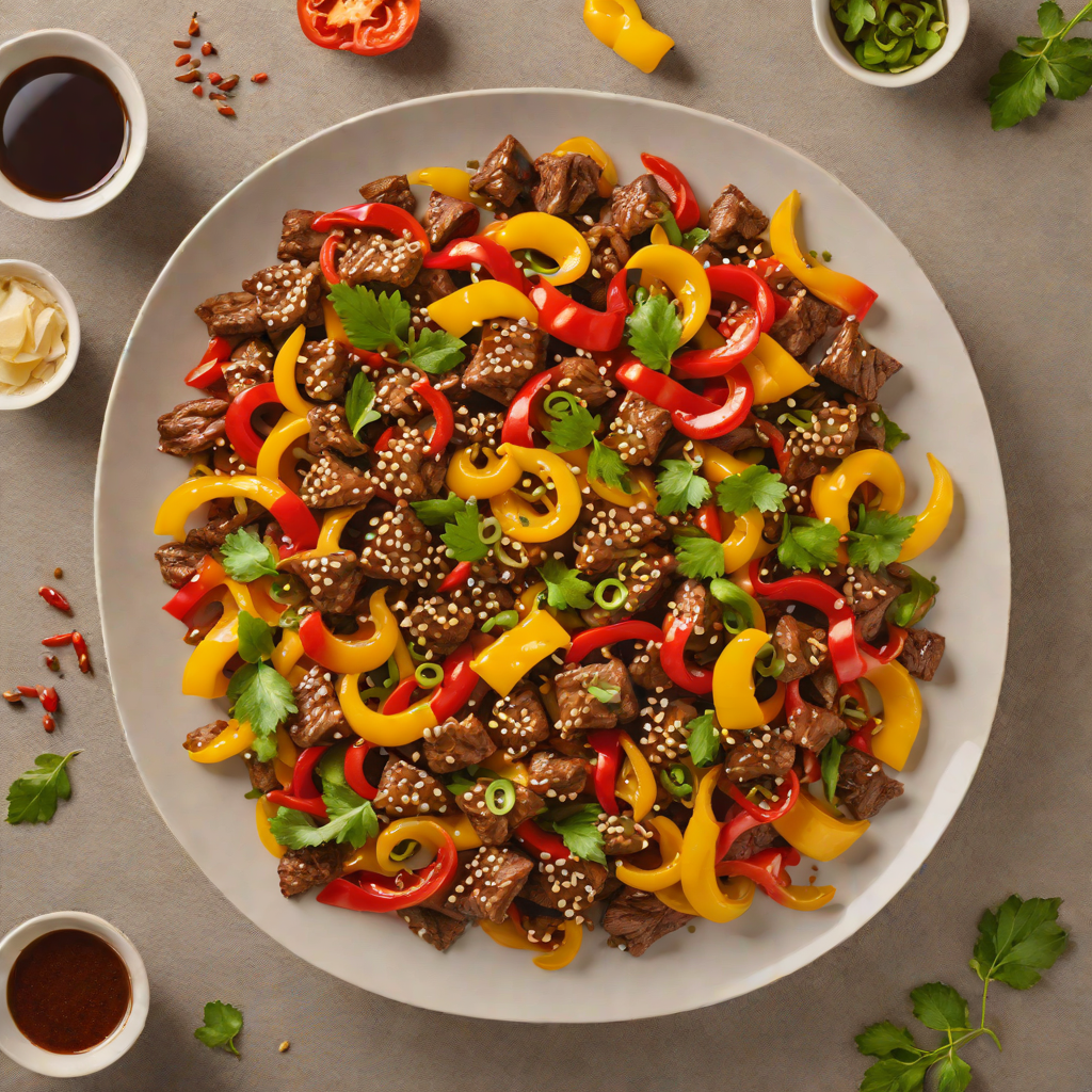 Stir-Fried Beef and Bell Pepper with Ginger and Soy Sauce