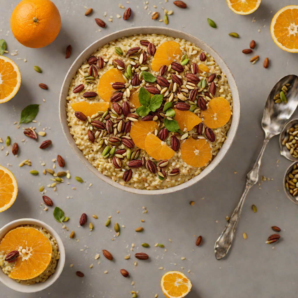 Orange Cardamom Chia Pudding with Toasted Pistachios and Rose