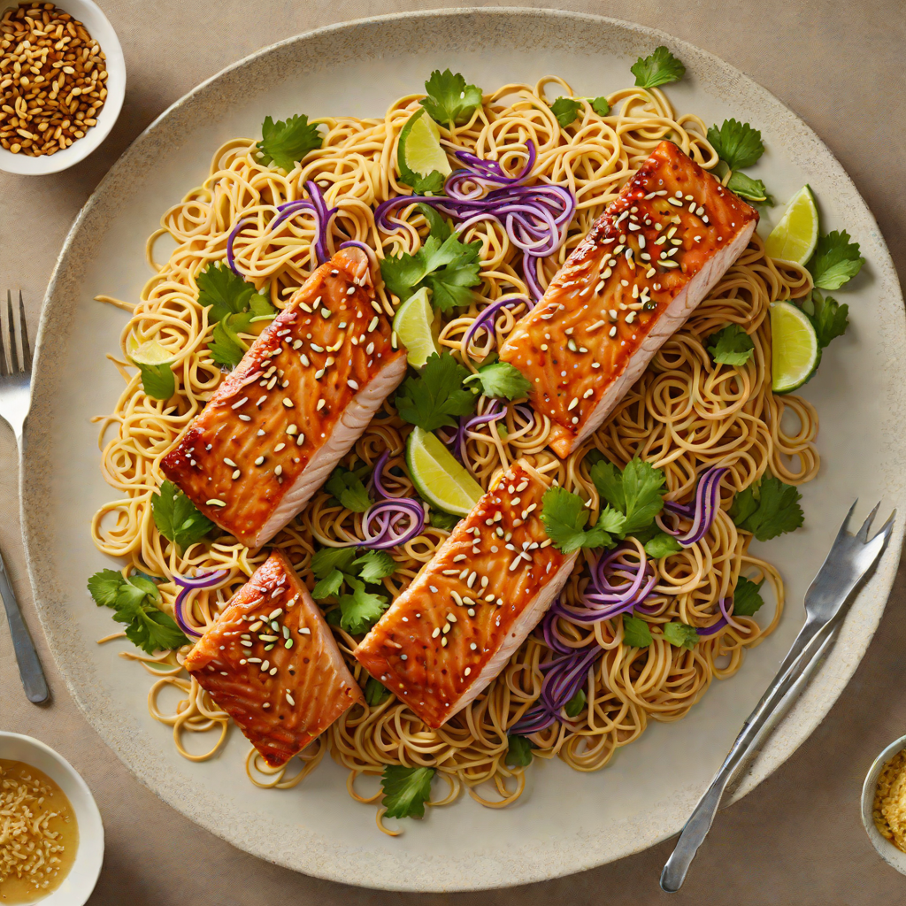 Miso-Glazed Salmon with Sesame-Soy Noodle Salad