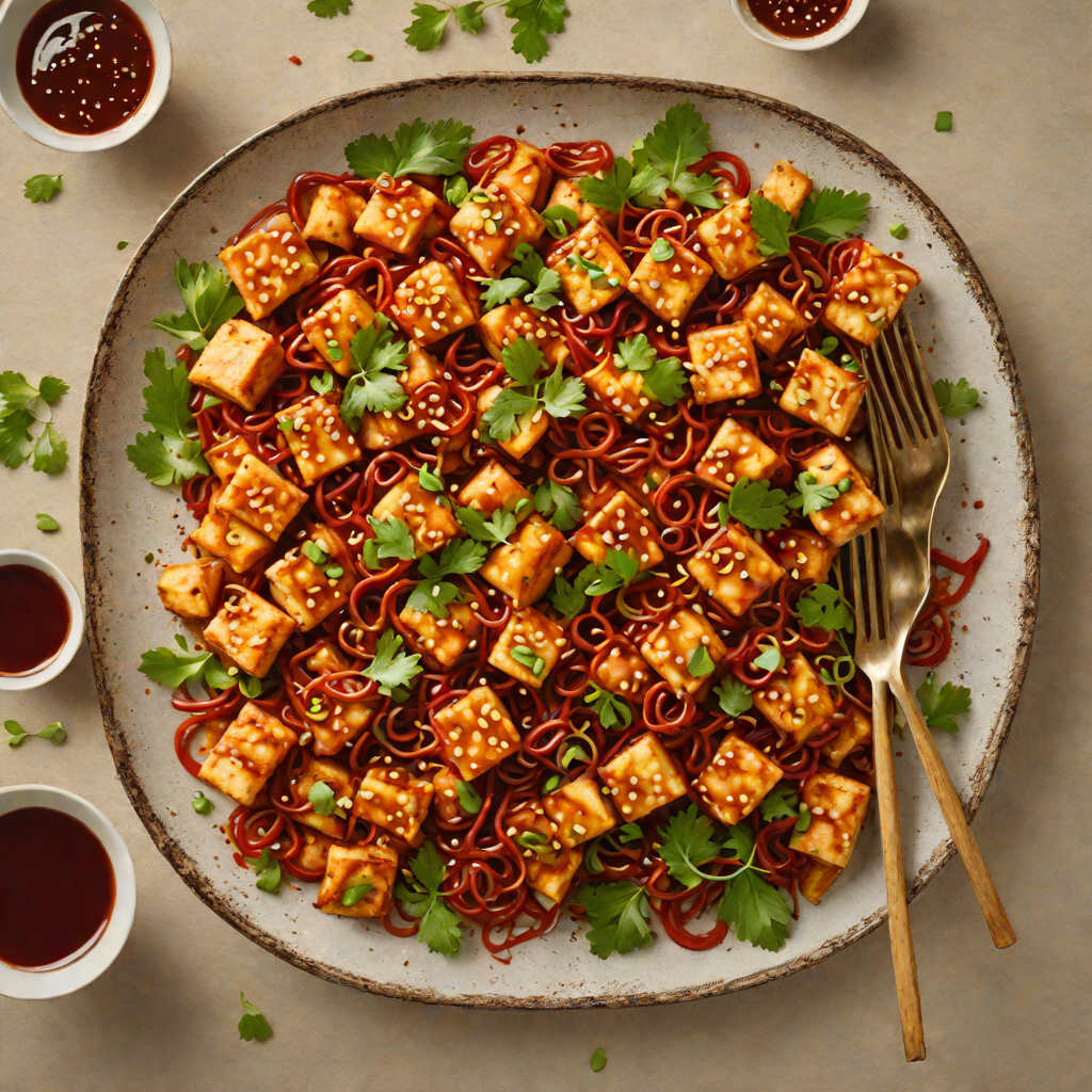Spicy Korean-Inspired Stir-Fried Tofu with Gochujang Sauce
