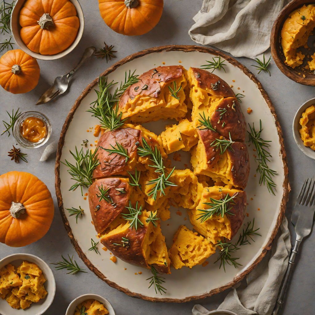 Baked Pumpkin and Sweet Potato Damper with Rosemary