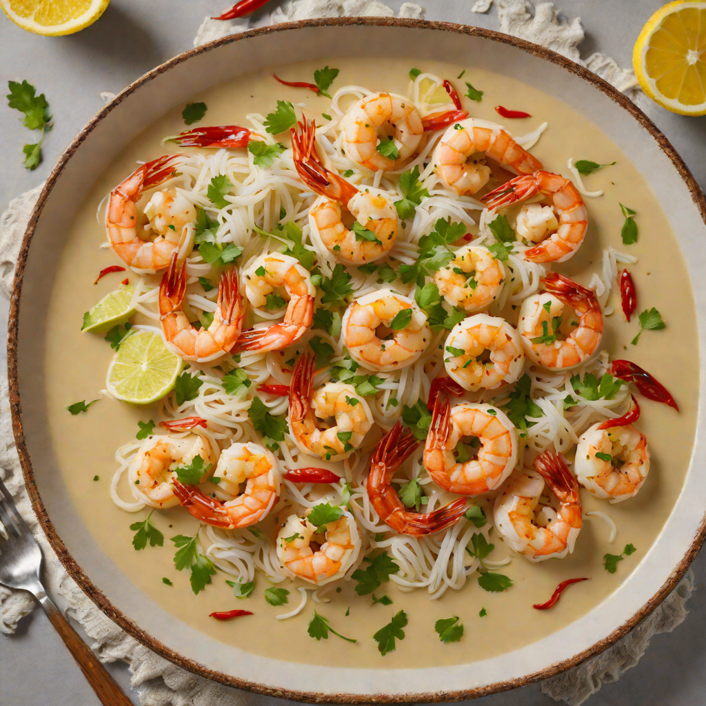 Sautéed Garlic Shrimp in Coconut Milk with Chili and Lemongrass