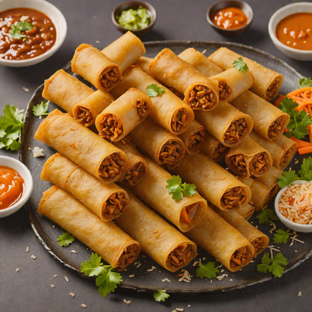 Pan-Fried Lumpia with Ground Pork and Carrot Filling