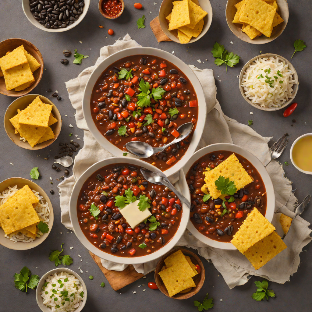 High-Protein Beef and Black Bean Chili with Cornbread