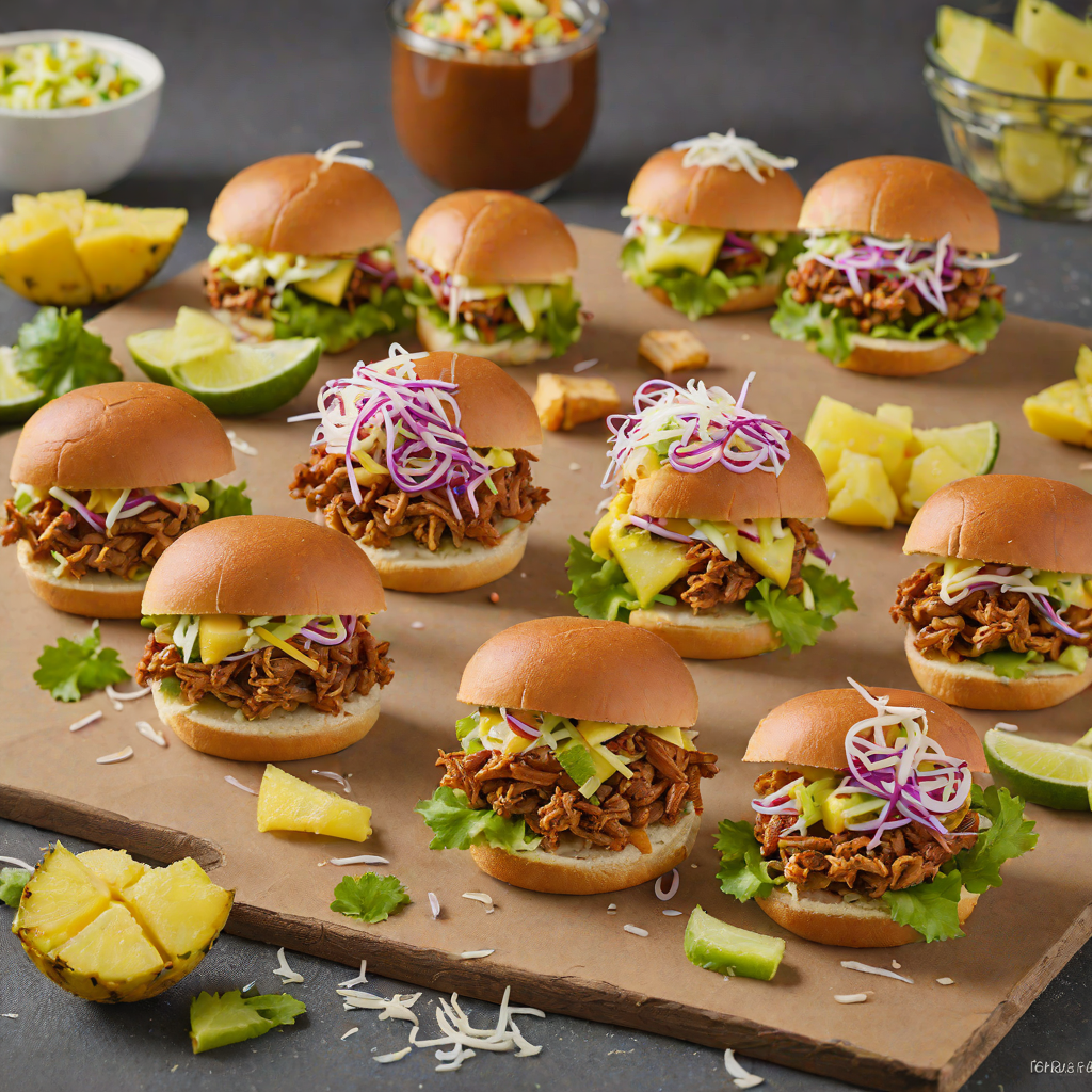 Tiki-Spiced Pulled Pork Sliders with Tangy Pineapple Slaw
