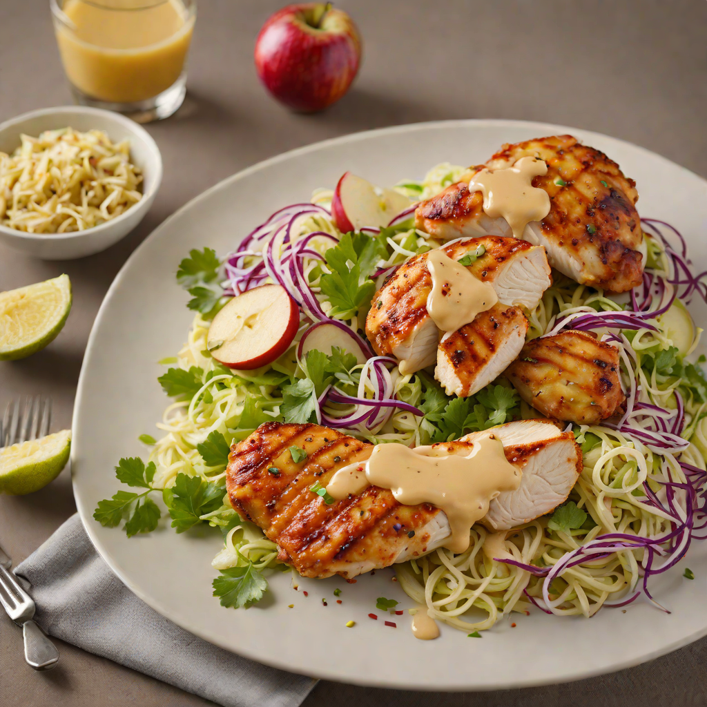 Pan-Seared Chicken with Honey Mustard and Apple Slaw