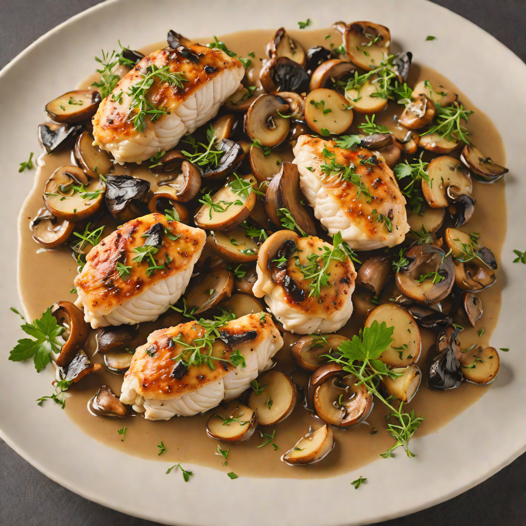 Sautéed Chicken with Wild Mushroom and Thyme Sauce
