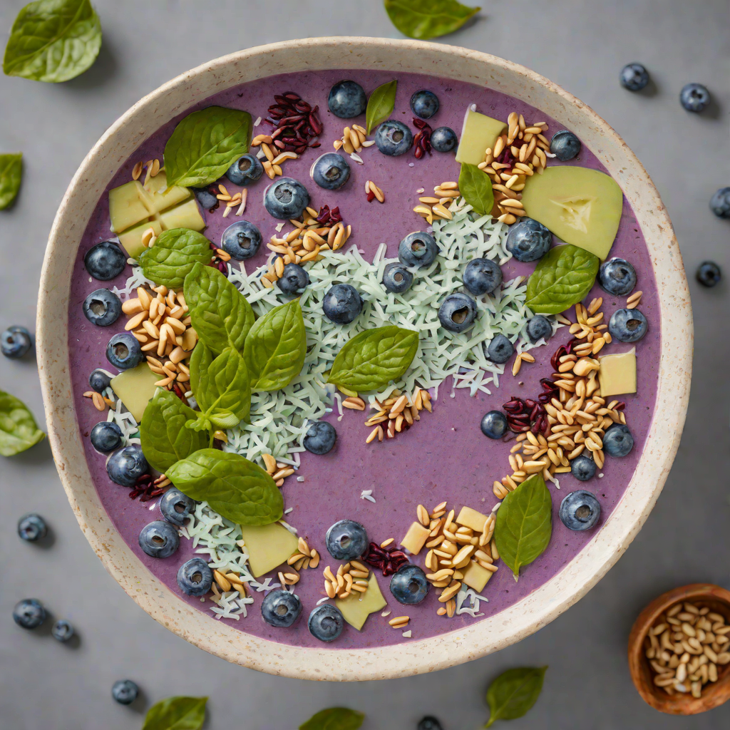 Frozen Blueberry and Spinach Smoothie Bowl