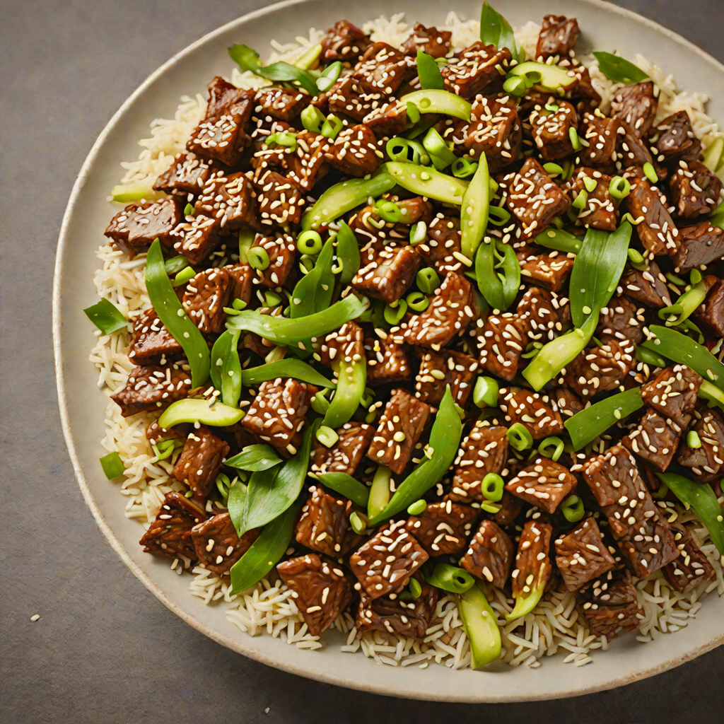 Sautéed Ginger Beef Strips with Sesame and Scallions