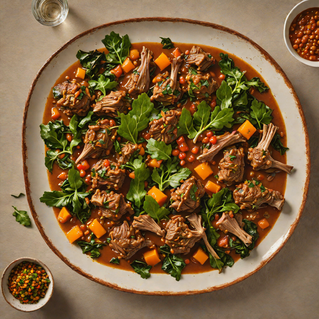 Slow-Cooked Lamb Tibs with Berbere and Collard Greens