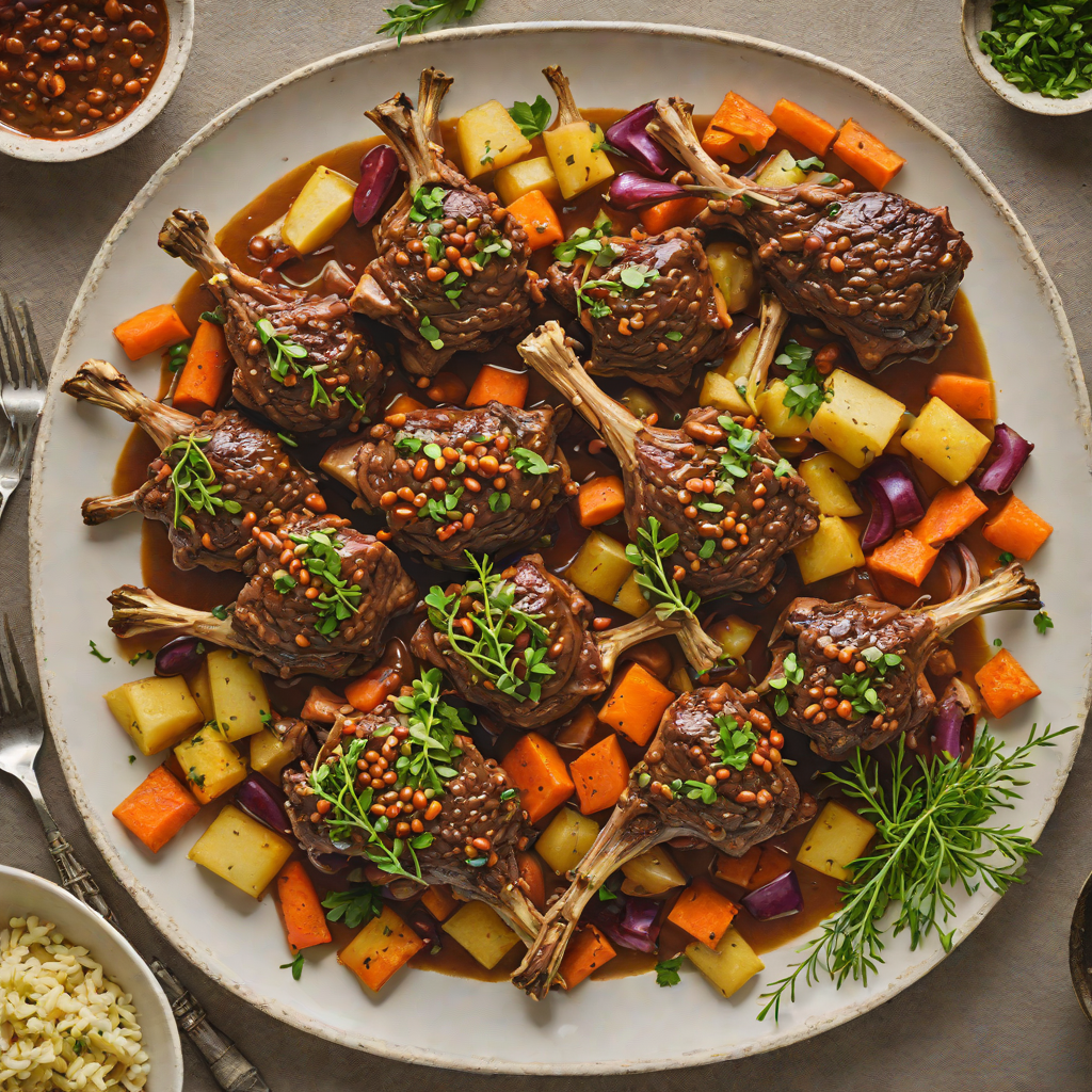 Winter-Spiced Braised Lamb Shanks with Root Vegetables