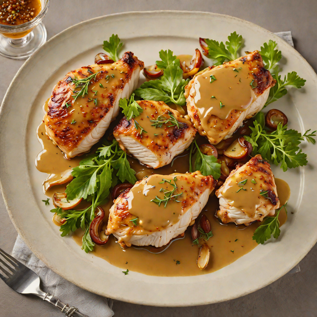 Pan-Seared Chicken with Caramelized Shallot and Mustard Sauce