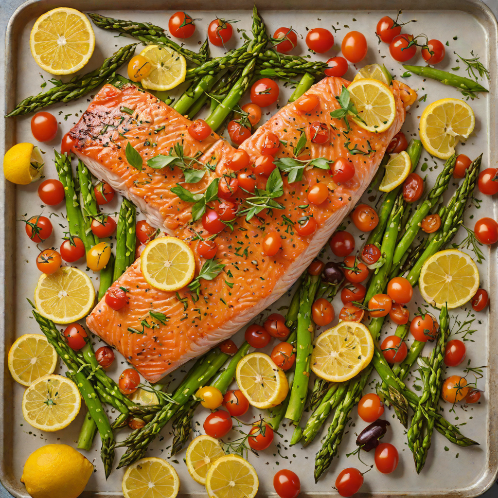 Sheet Pan Citrus-Glazed Salmon with Asparagus and Cherry Tomatoes