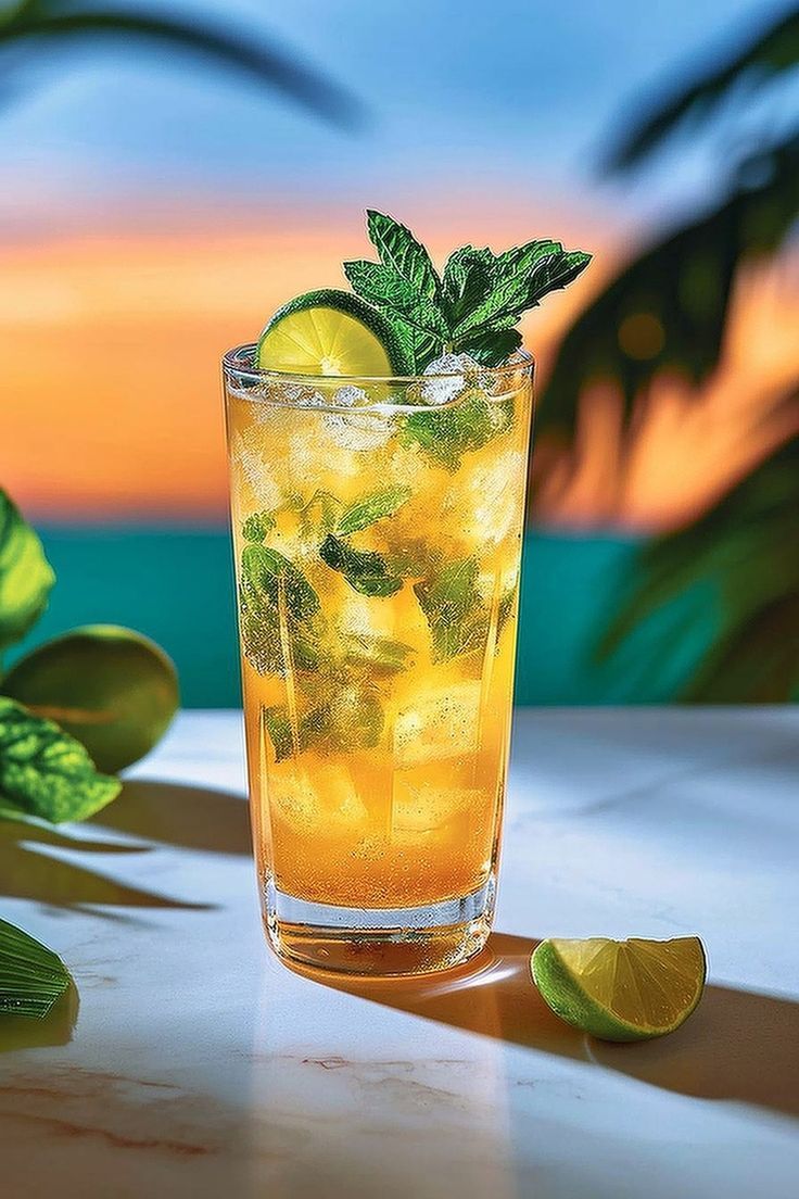 Muddled Mango and Mint Tequila Smash