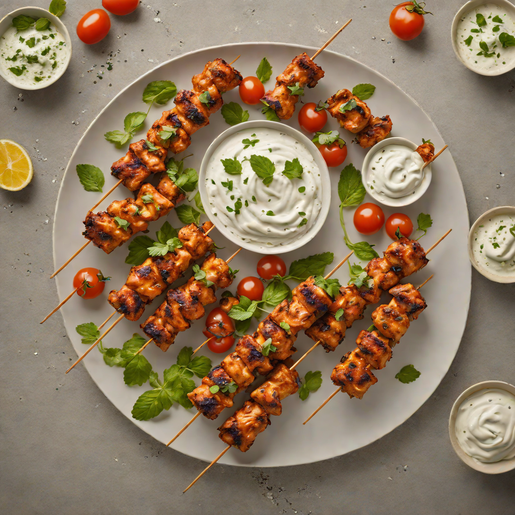 Harissa-Spiced Chicken Skewers with Mint Yogurt Sauce
