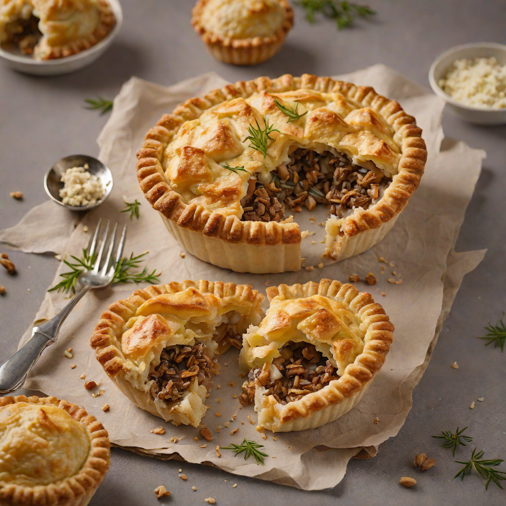 Baked Potato Top Mince Pie with Puff Pastry Lid